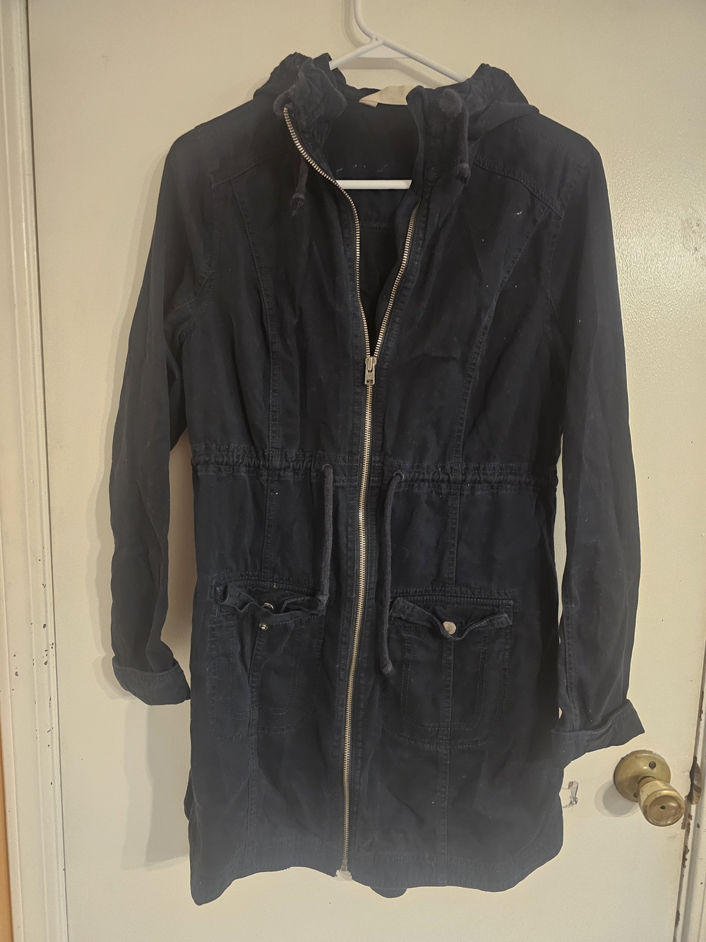 Hollister Dark Navy Hooded Utility Jacket